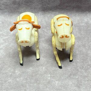 Vintage Fisher Price Moo Cow Toys Plastic Figurines Made In Hong Kong Damaged